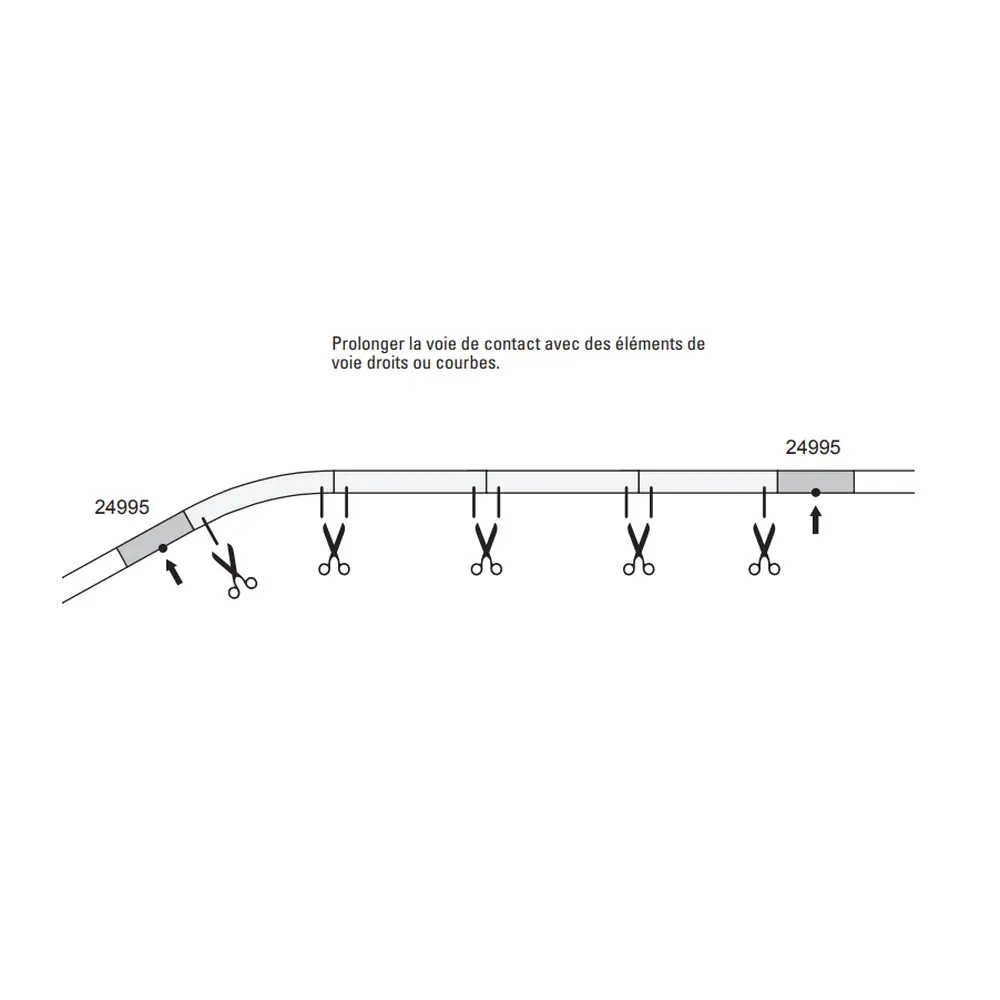 Rail de commande à distance Marklin 24994 - 94,2 mm - HO : 1/87 - Code 83 - Voie C - 5