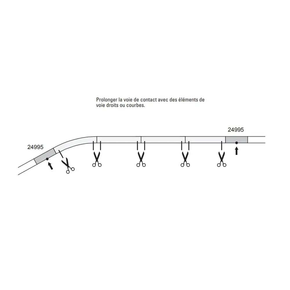 Rail courbe de commande à distance ballasté - Marklin 24194 - HO 1/87 - Code 83 - Voie C - 5