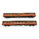 Set de 2 voitures voyageurs VSE A9u, livrée C1, logo encadré - LS Models 40350 - HO 1/87 - SNCF - Ep IV - 2R - 2