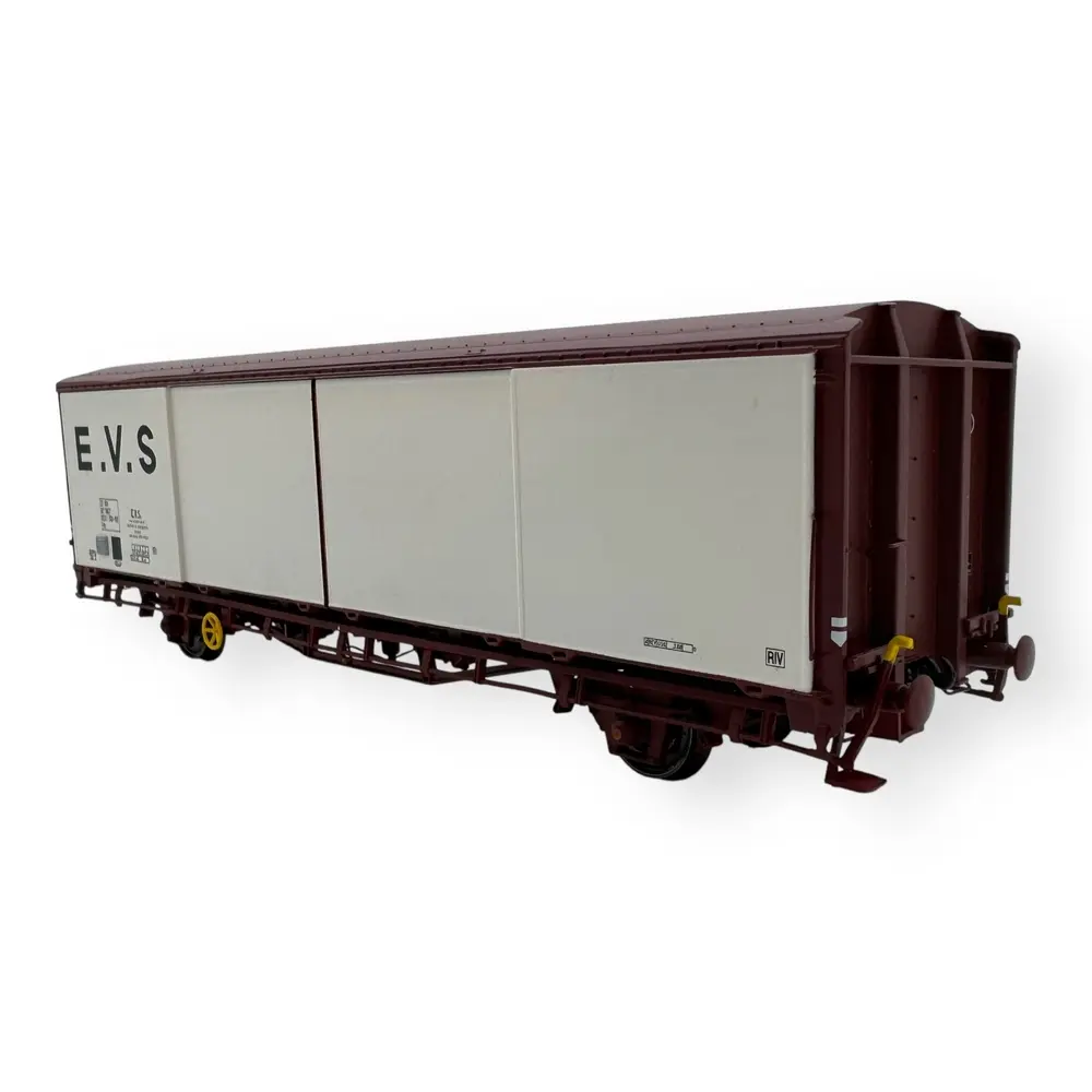Wagon couvert EVS, Hs, blanc/brun, parois planes - LS Models 30690 - HO 1/87 - SNCF - Ep IV - 2R - 2