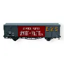 Wagon couvert EVS, IK toit haut, gris/rouge, parois renforcées "LAMBERT & VALETTE" - LS Models 30688 - HO 1/87 - SNCF - Ep III - 2R - 3