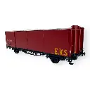 Wagon couvert EVS, Hss, rouge/bleu, parois planes - LS Models 30691 - HO 1/87 - SNCF - Ep IV - 2R - 2