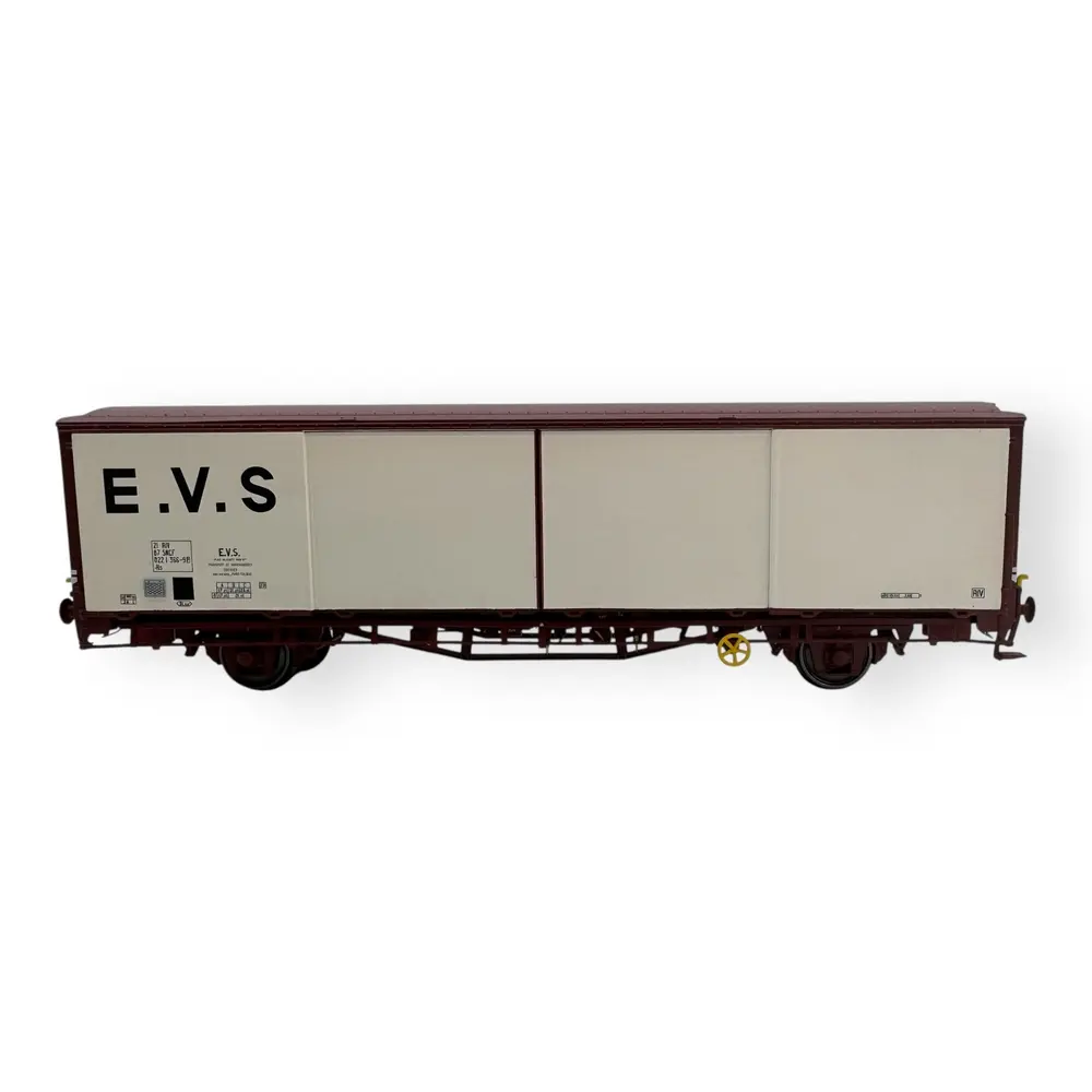 Wagon couvert EVS, Hs, blanc/brun, parois planes - LS Models 30690 - HO 1/87 - SNCF - Ep IV - 2R - 3