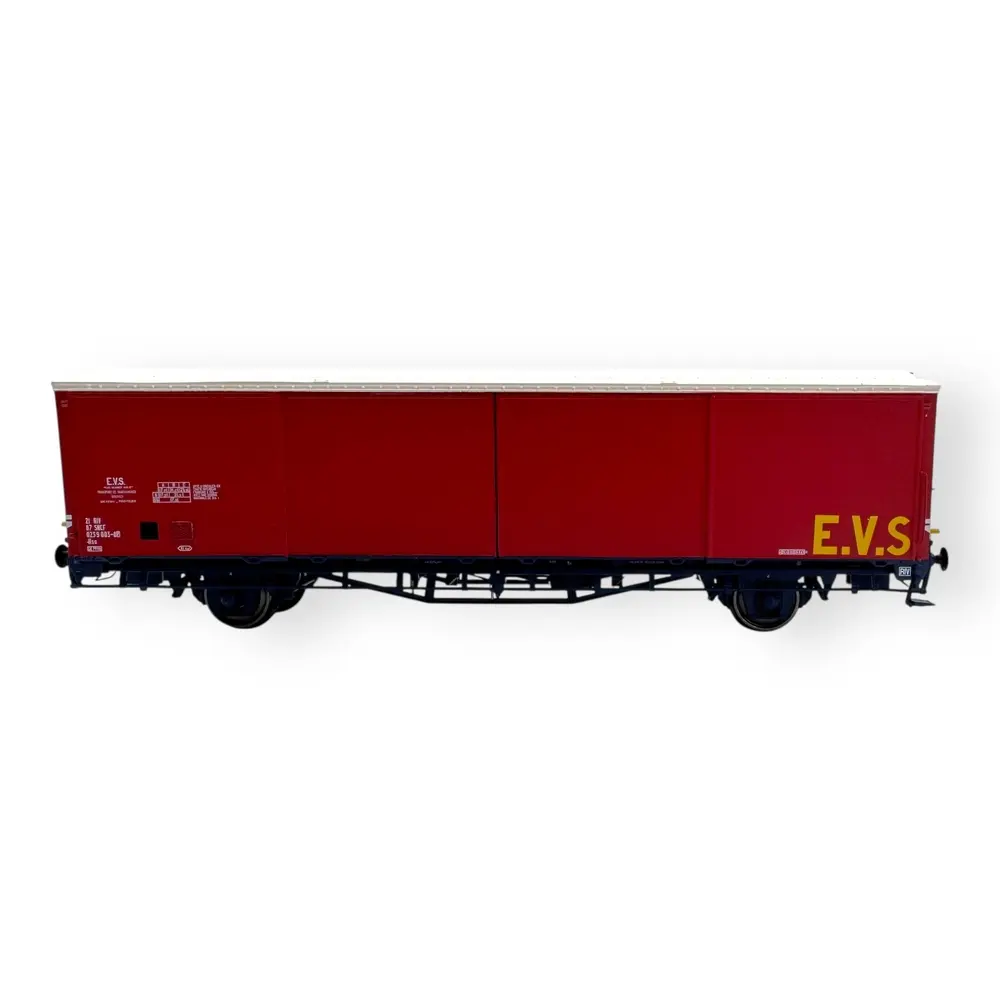 Wagon couvert EVS, Hss, rouge/bleu, parois planes - LS Models 30691 - HO 1/87 - SNCF - Ep IV - 2R - 3