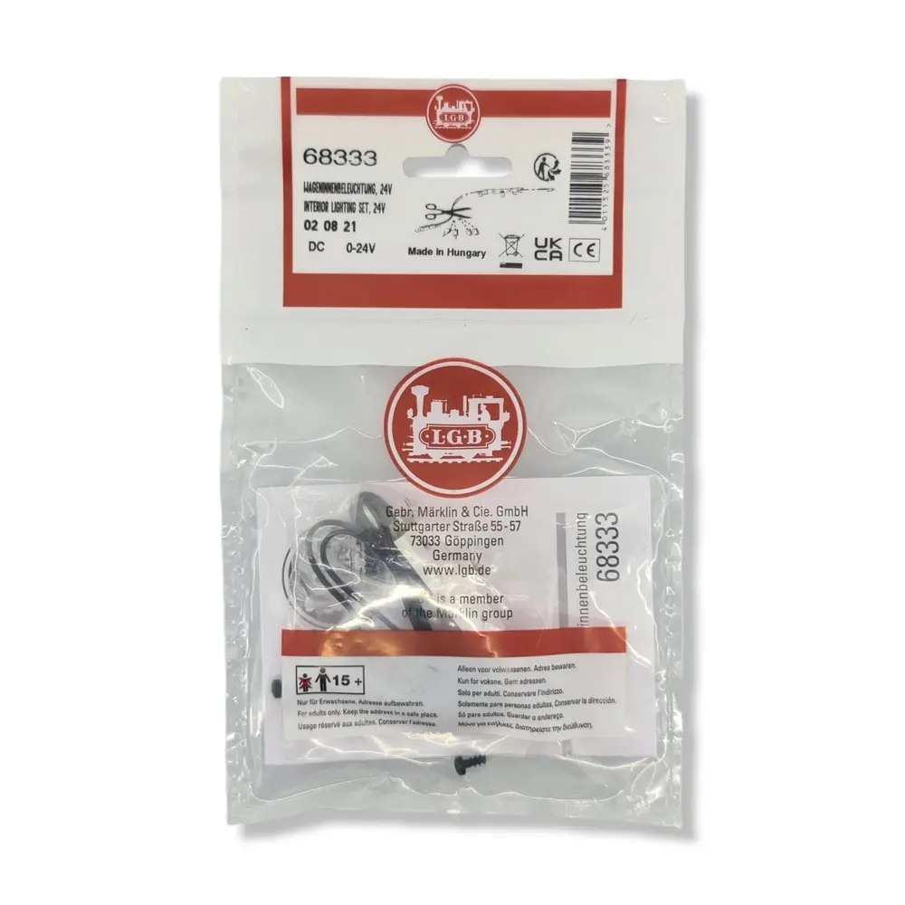 Kit d'éclairage intérieur LGB 68333 - G 1/22.5 - 24 volts - pour voiture - 2