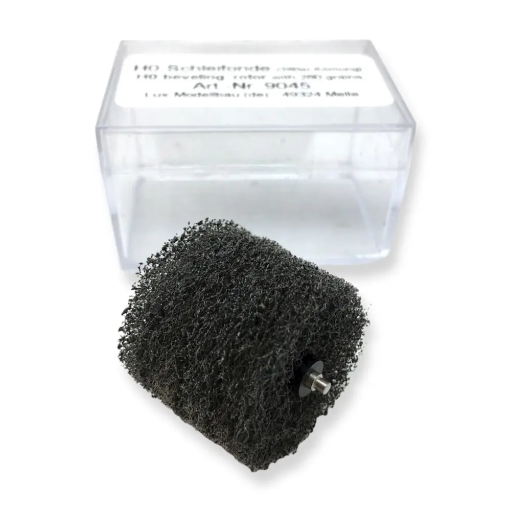 Brosse d'entretien rail gros grain Lux-Modellbau 9045 - HO 1/87 - pour wagons 9130 / 9131 - 2