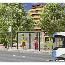 Arrêt de bus à toit plat et sol pavé  KIBRI 38179 - HO 1/87 - 4