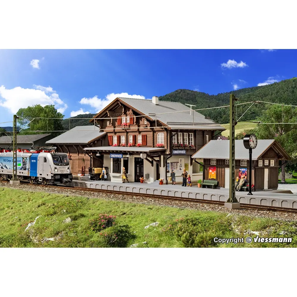 Gare "Oberried" et petit bâtiment - KIBRI 39370 - HO 1/87 - 610 x 160 x 139 mm - 5