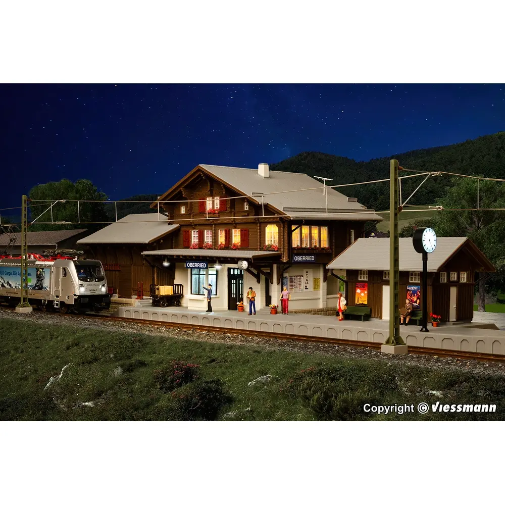 Gare "Oberried" et petit bâtiment - KIBRI 39370 - HO 1/87 - 610 x 160 x 139 mm - 4