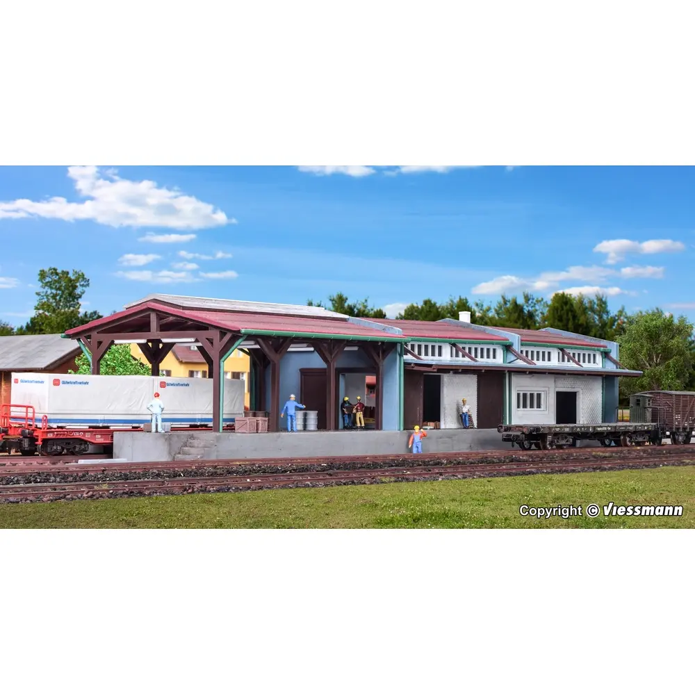 Hangar / Hall à marchandises KIBRI 37809 - N 1/160 - 273x89x57 mm - 4