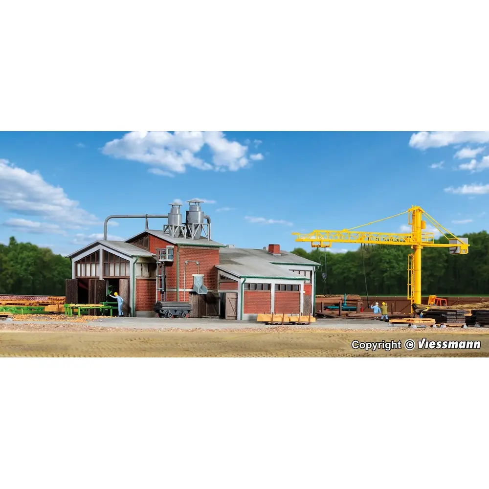 Scierie avec grue KIBRI 39846 aménagement intérieur - HO 1/87 - 580 x 170 x 110 mm - 3