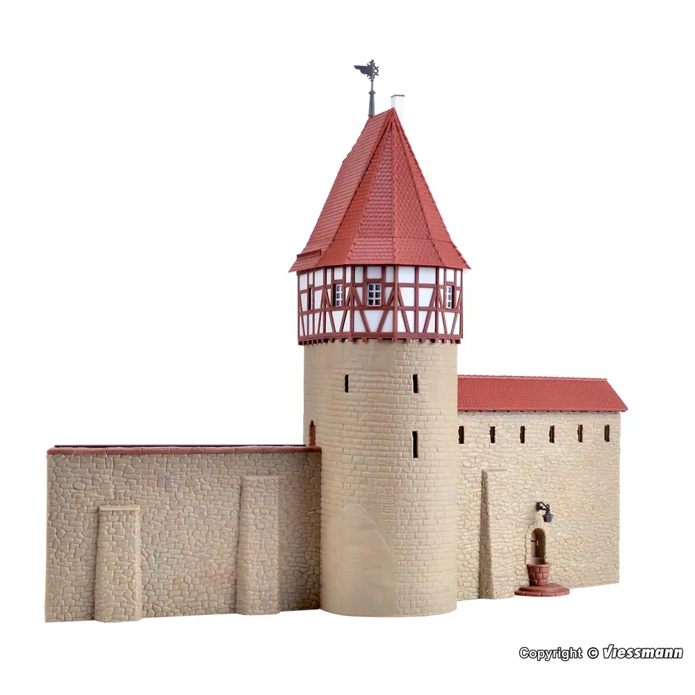 Mur d'enceinte avec tour à colombages KIBRI 38914 - HO 1/87 - 2