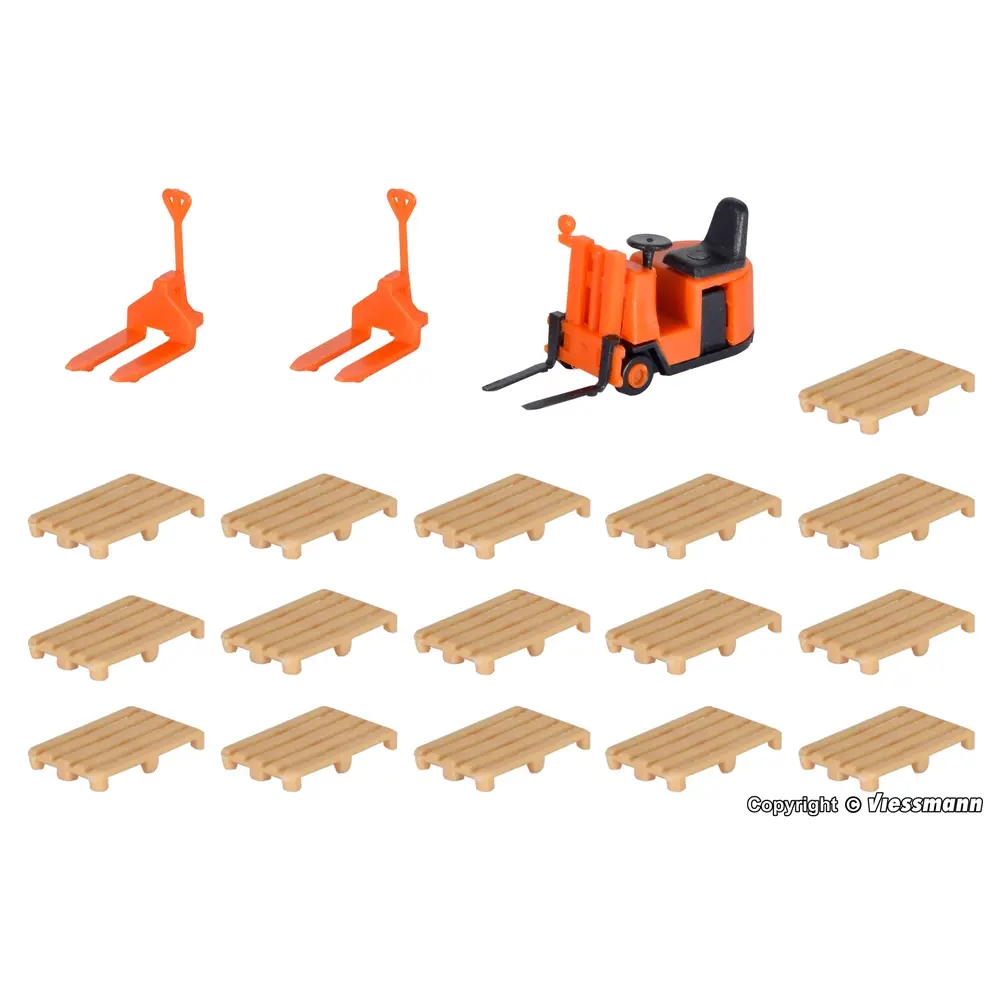 Chariots élévateurs et palettes - Kibri 38147 - HO 1/87 - 2