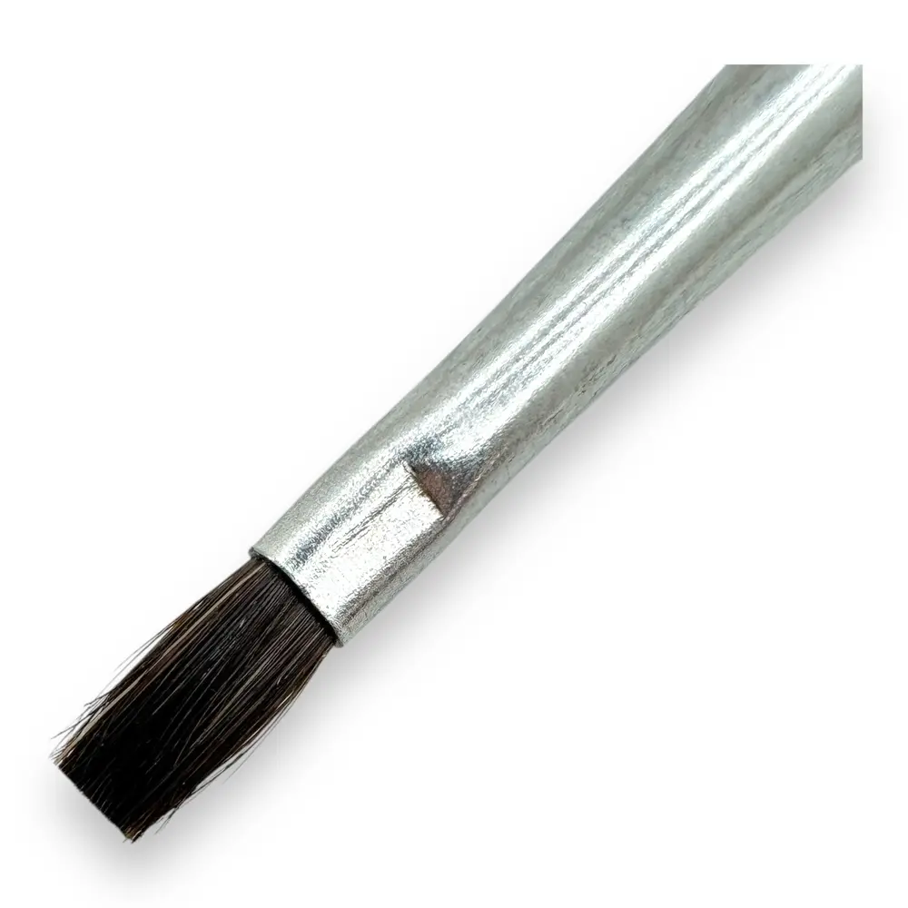 Pinceau plat N°02 pour aquarelle en poil de poney, embout en nickel, manche court - Kolibri 0712/02 - 3