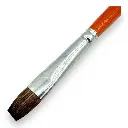 Pinceau plat N°08 pour aquarelle en poil de poney, embout en nickel, manche court - Kolibri 0712/08 - 2