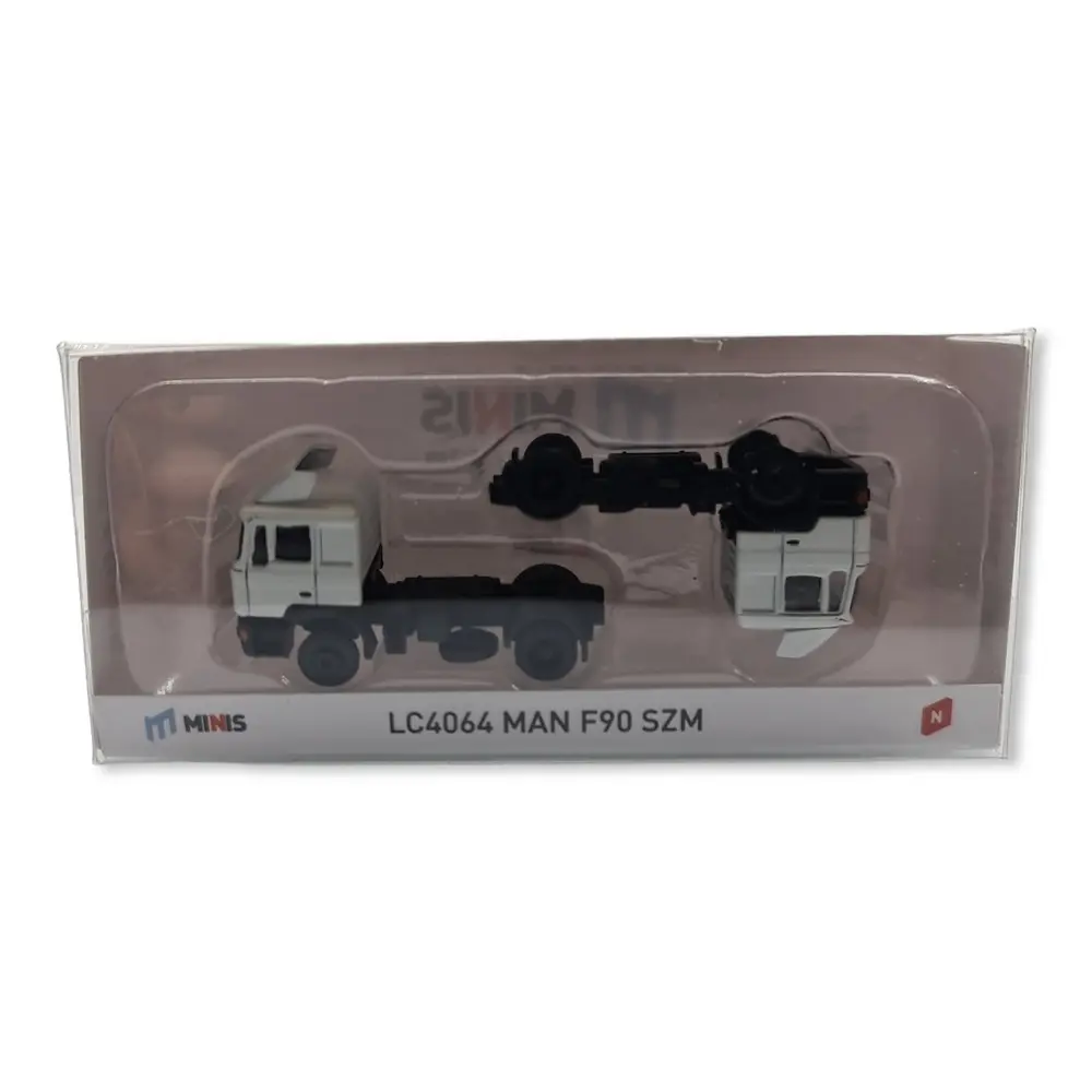 Pack de 2 camions MAN F90 à 3 essieux LEMKE LC4064 - N 1/160 - blanc - 2