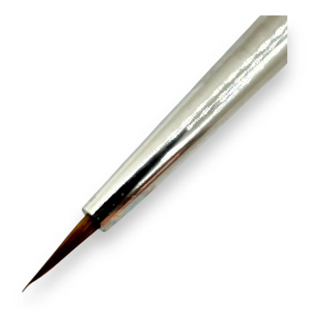 Pinceau rond N°0 de retouche pour aquarelle en poil de martre kolinsky, virole argentée, manche court - Kolibri 0087/0 - 3