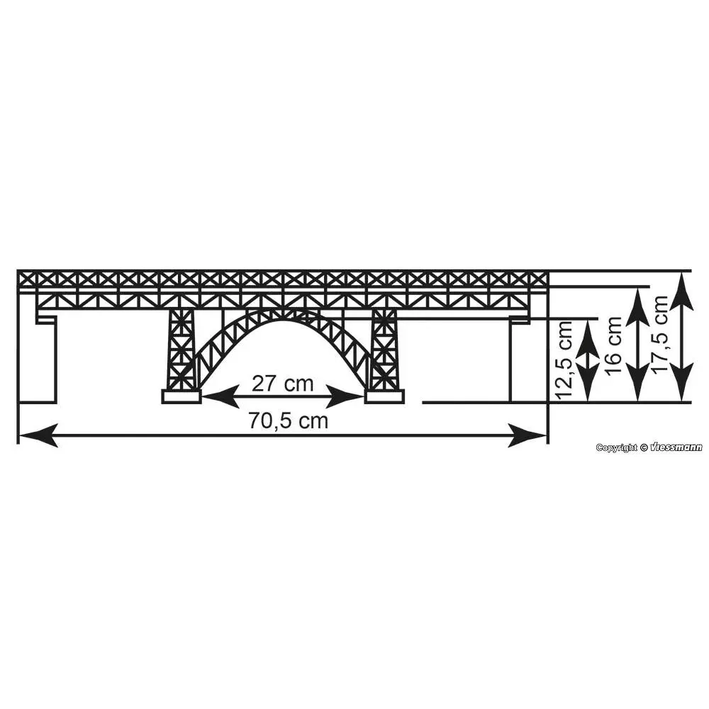 Viaduc Müngstertal KIBRI 39704 avec poutre d'acier - HO 1/87 - 675 x 65 x 165 mm - 4