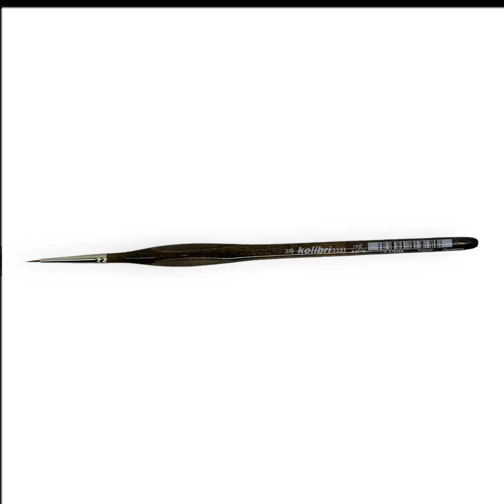 Pinceau en Poil de Martre Rouge Kolinsky - KOLIBRI 3331/3/0 - Manche laqué N°3/0 - Universelle - 2