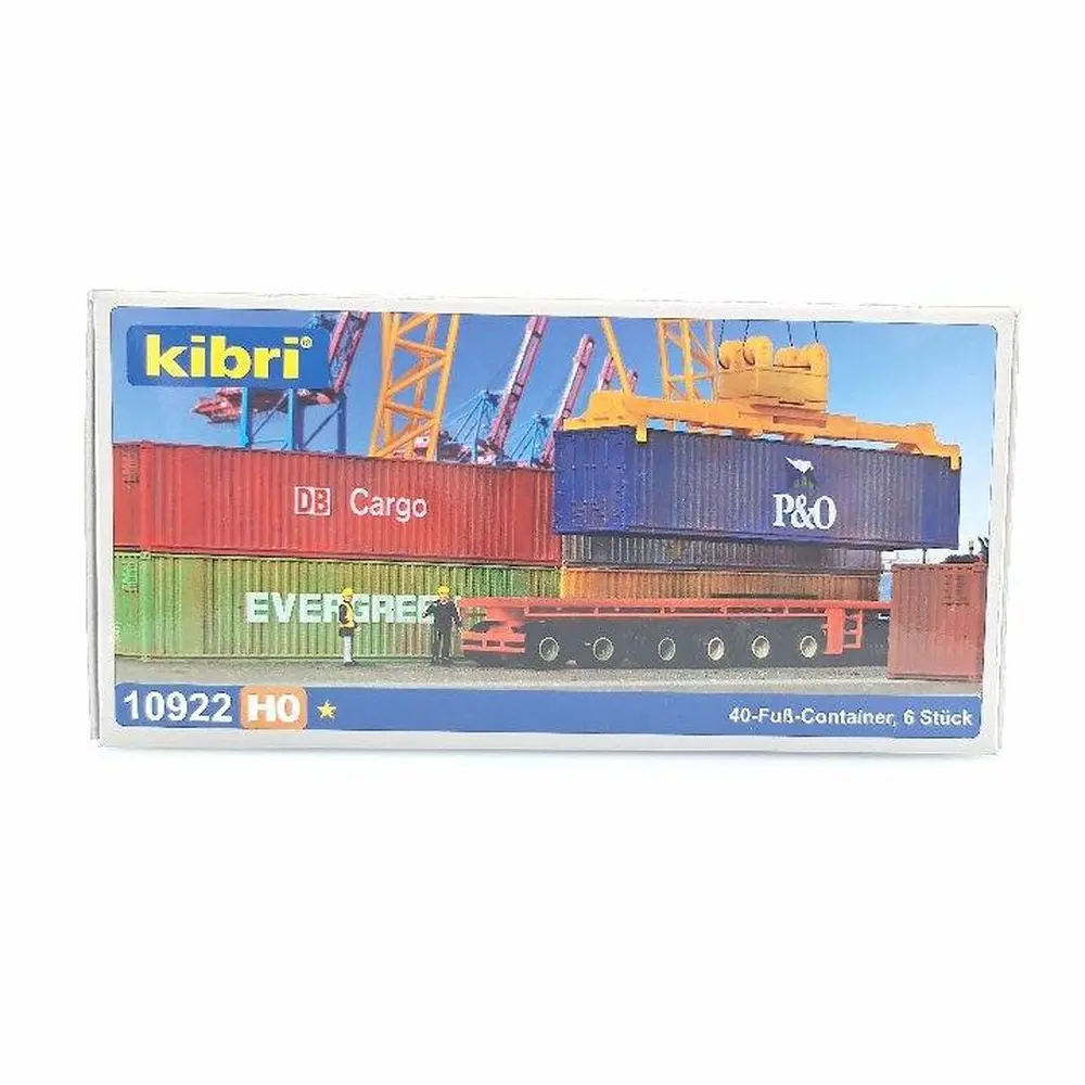 6 conteneurs de 40 pieds, différents coloris KIBRI 10922 - HO 1/87 - 3