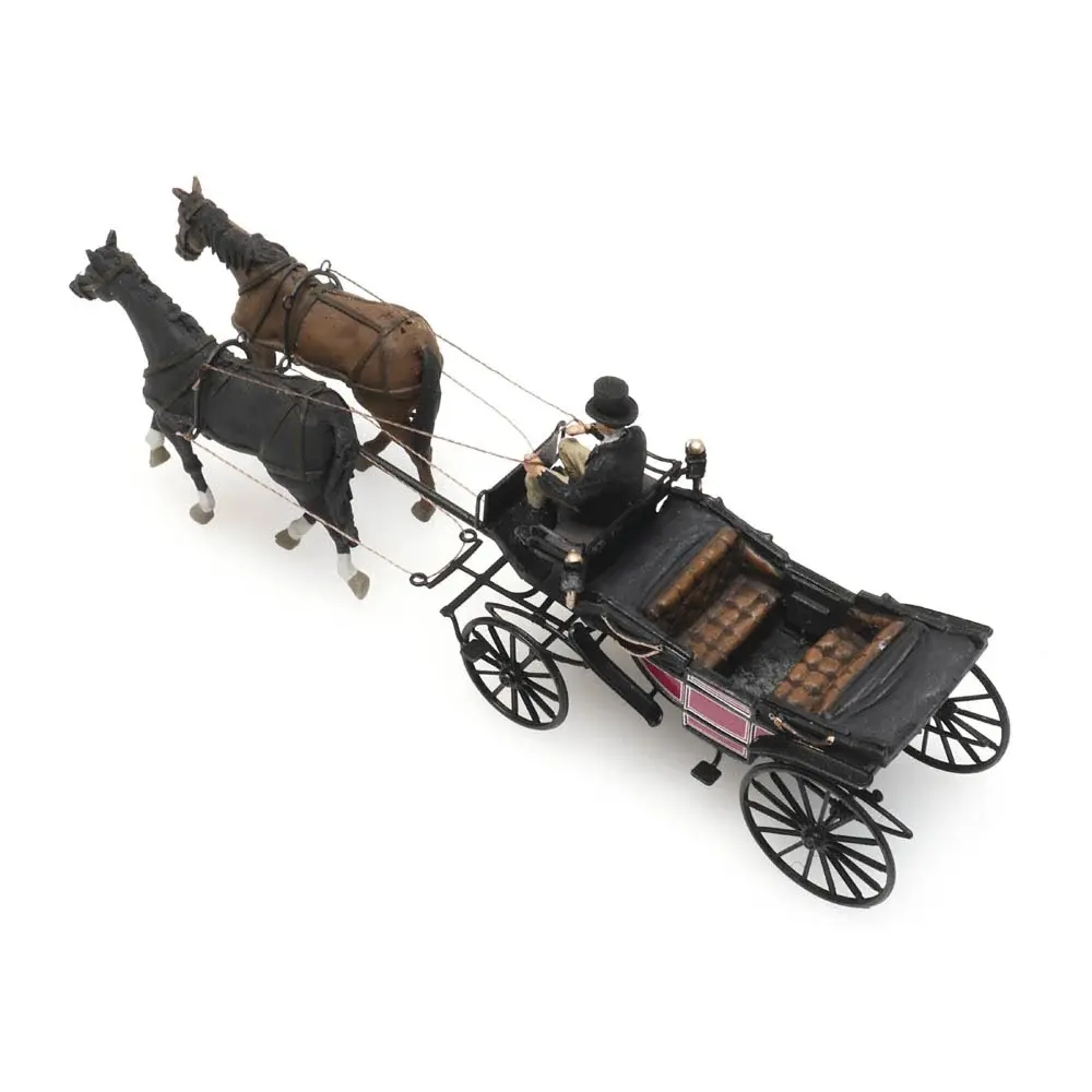 Voiture Landau ouverte avec cheval et cocher - Artitec AR387.423 - HO 1/87 - 3
