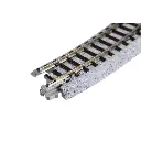 4 rails incurvés Unitrack (R249-15) 15 degrés - Kato 20-101 - HO 1/87 - 3