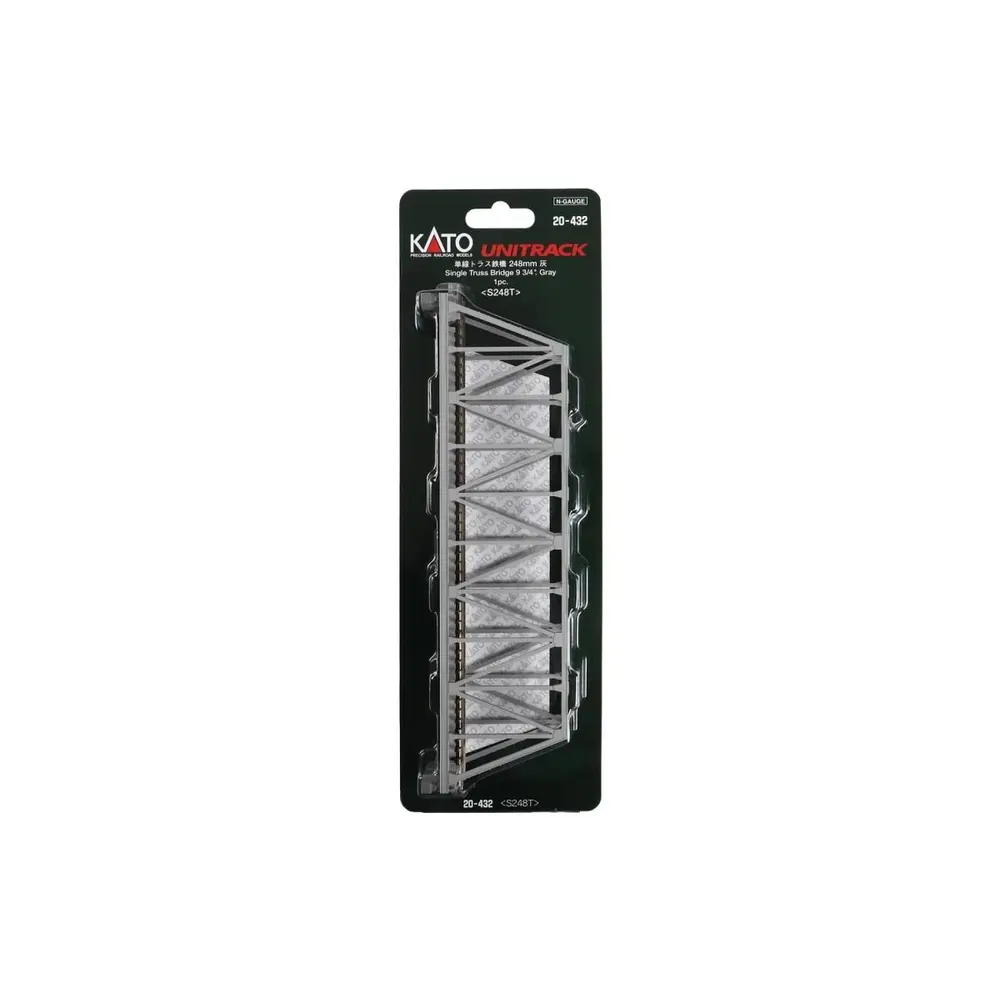 Pont à poutres en treillis droit Unitrack (S248T) gris 248 mm - Kato K20-432 - N  - 3