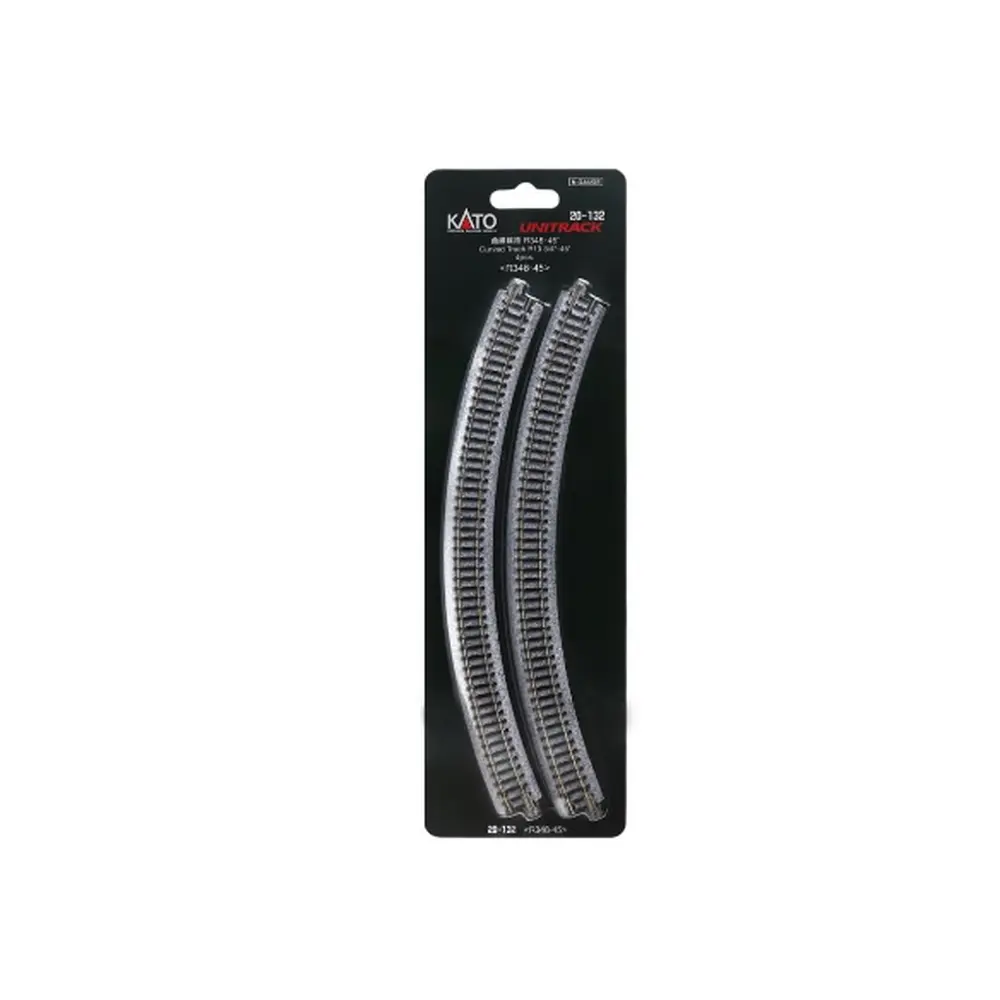 4 Rails incurvés unitrack ( R348-45 ) 45° - Kato K20-132 - N 1/160 - 2R - 4