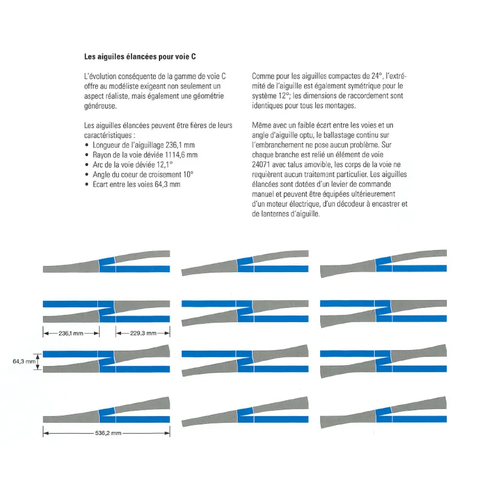 Rail courbe R9 12,1° Marklin 24912 - Rayon 1114,6 mm - HO 1/87 - Code 83 - Voie C - 3