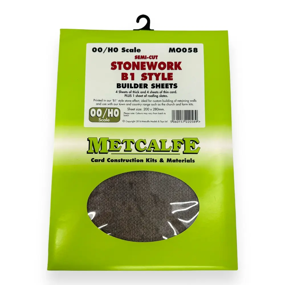 Revêtement de Mur en Pierres Semi Taillées - METCALFE M0058 - OO 1/76 / HO 1/87 - 280 x 200 mm - Gris - 2