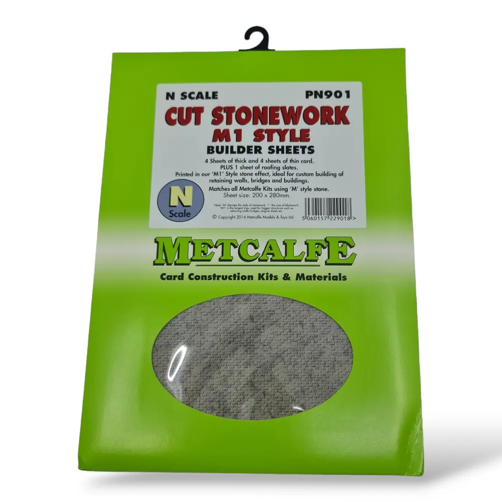 8 Feuilles de mur en pierres taillés - Metcalfe PN901 - N 1/160 - 280x200 mm - 2