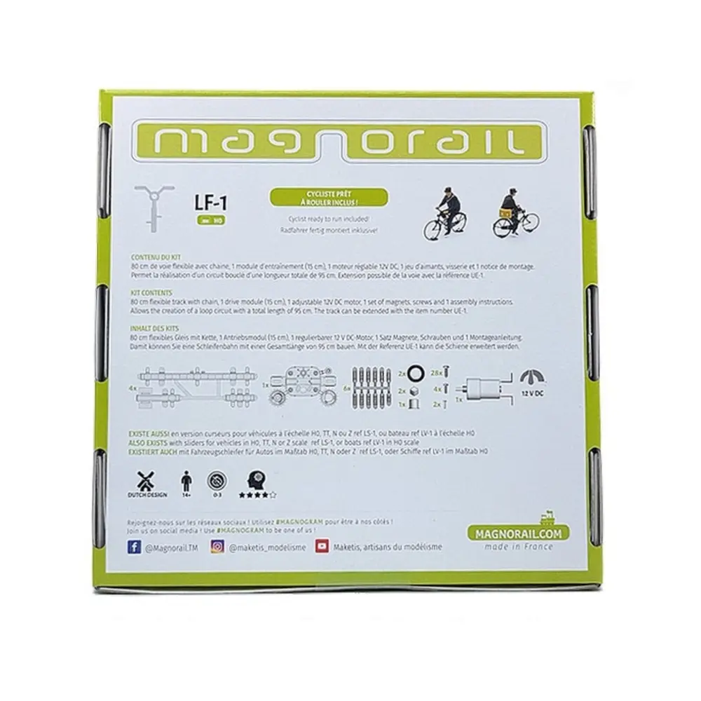 Set de démarrage Magnorail LF-1 - HO 1/87 - 1 vélo + 1 figurine - 6