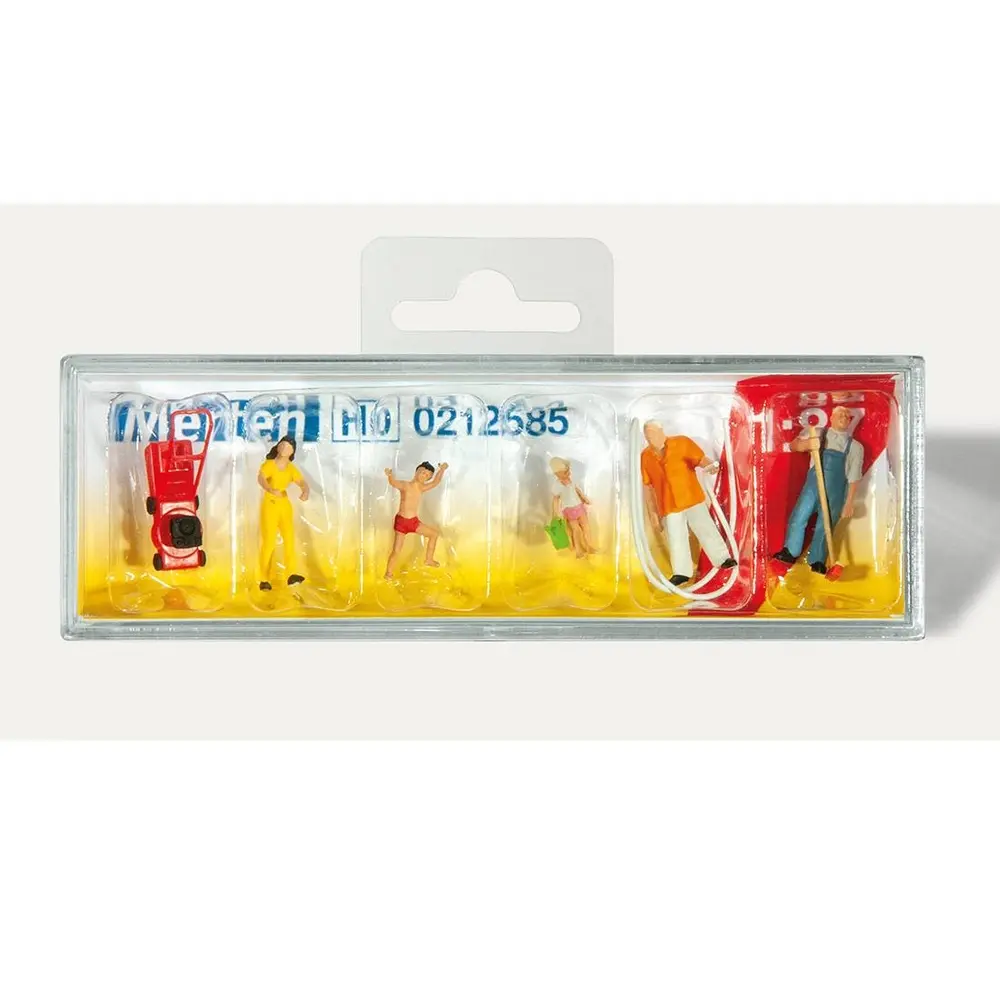 Lot de 6 personnages au jardin Merten 0212587 adultes & enfants - HO 1/87 - 2