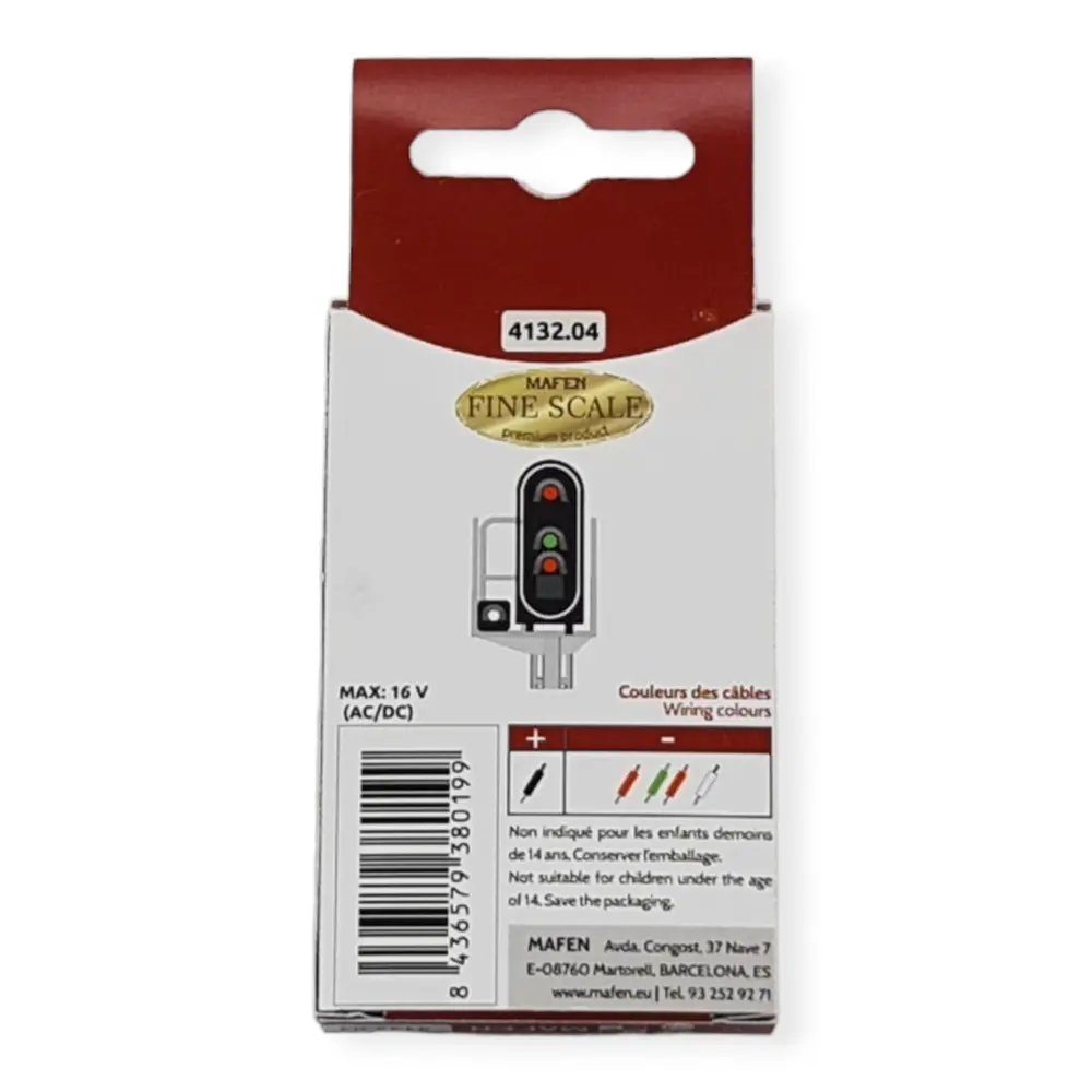 Signal 4 feux LED - Rouge/vert/rouge/blanc - MAFEN 413204 SNCF - N 1/160 - 4