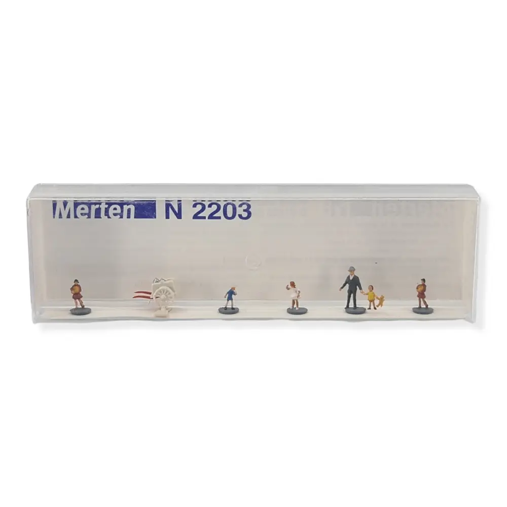 Lot de 6 personnages vendeur de glaces et passants - Merten 0272203 - N 1/160 - 2