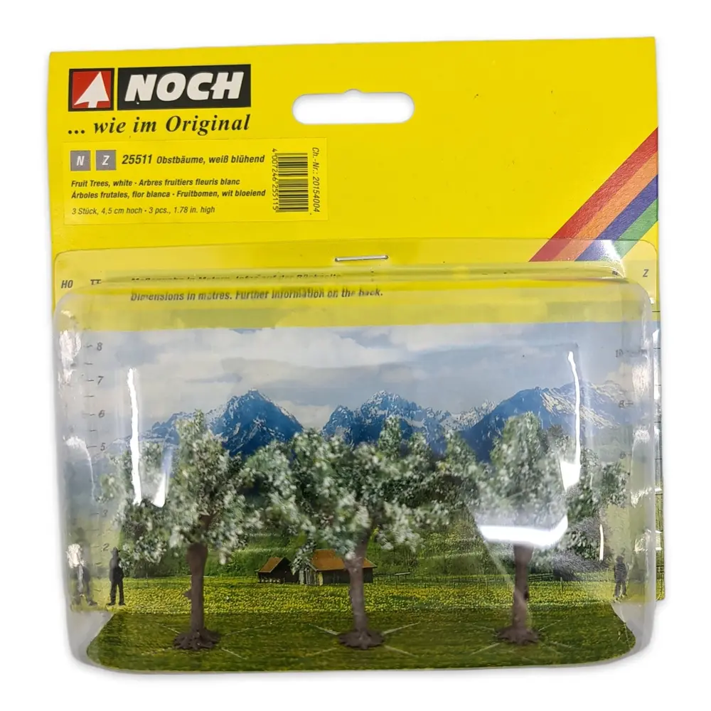 3 arbres fruitiers / fleurs blanches / 8 cm de haut - 2