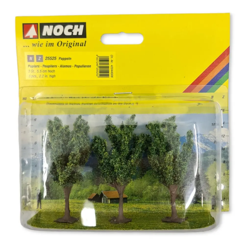 Pack de 3 peupliers Noch 25525 - N1/160 - Z 1/220 - Hauteur 55 mm - 2