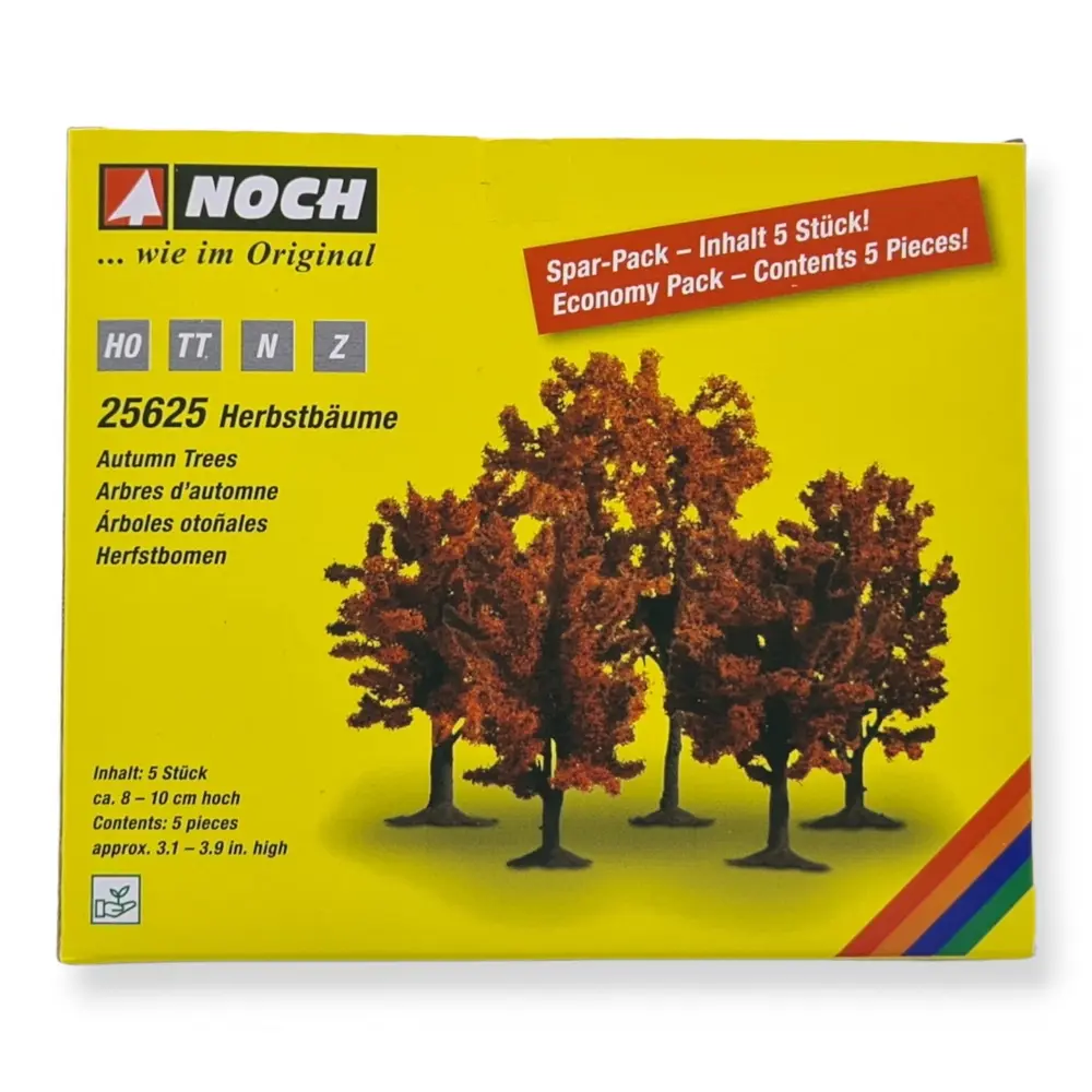 Pack de 5 arbres d'automne Noch 25625 - HO | TT | N | Z - hauteur 80-100 mm - 3