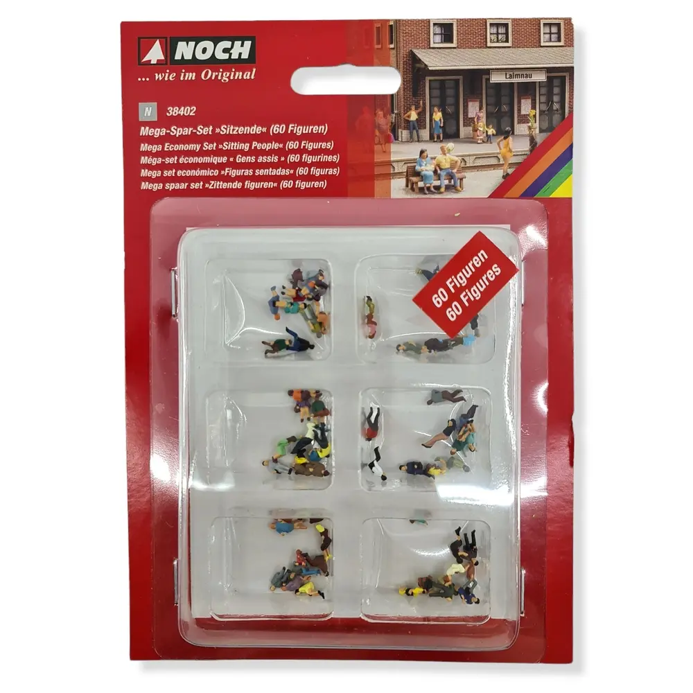 MEGA SET 60 figurines "gens assis" NOCH 38402 - N 1/160 - - 2