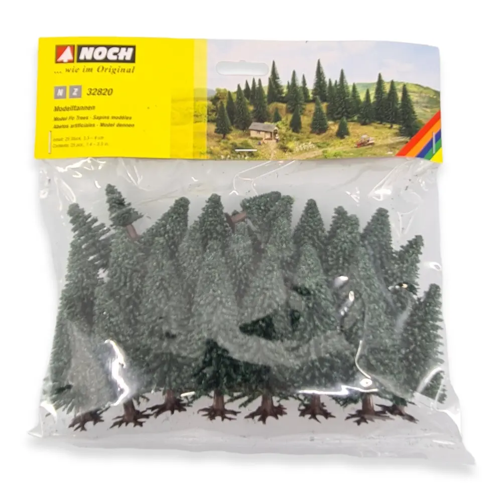 Pack de 25 sapins miniatures Noch 32820 - N / Z - 35 à 90 mm - 2