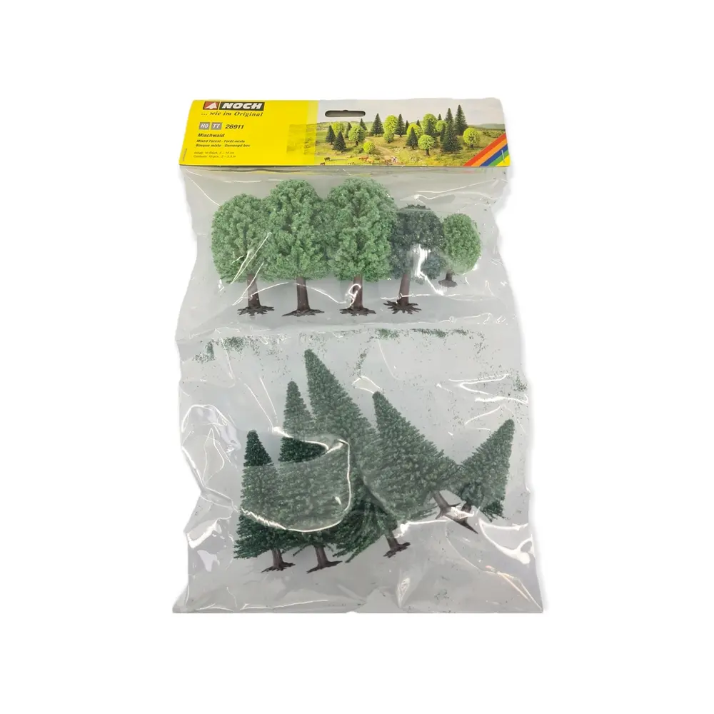 Lot de 10 arbres - Forêt mixte NOCH 26911 - HO 1/87 - 3