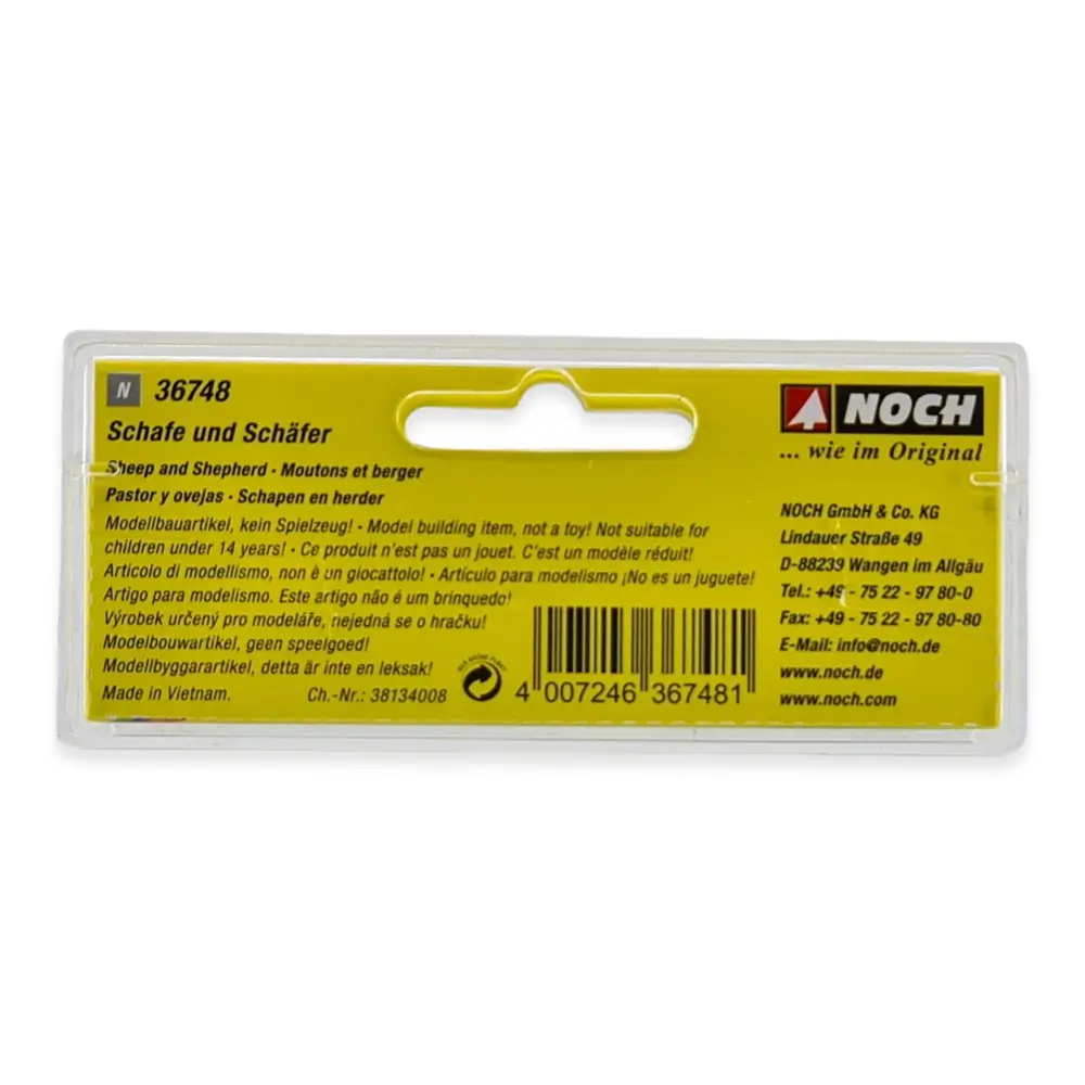 Pack de 8 animaux avec un berger NOCH 36748 - N : 1/160 - 3