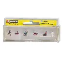 Lot 6 enfants à la neige, 4 luges et 1 bonhomme de neige NOCH 36819 - N 1/160 - 2