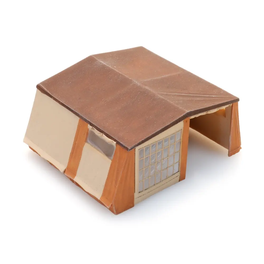 Une tente camping-car beige et orange - Artitec 387.565 - HO 1/87   - 2