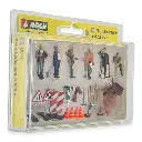 Pack de 6 constructeurs avec de nombreux accessoires NOCH 15111 - HO : 1/87ème - 2