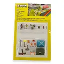 Lot de 4 personnages & 14 accessoires -Thème "camping" - NOCH 16201 - HO 1/87 - 2