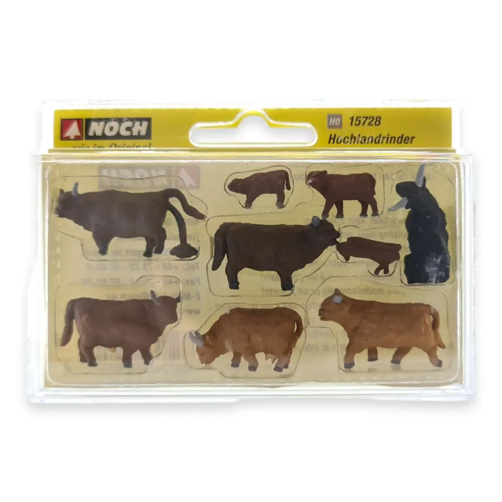 Pack de 9 vaches type Highland NOCH 15728 - HO 1/87 - 3