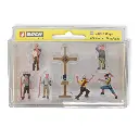 Lot de 6 randonneurs avec croix sommitale NOCH 15874 - HO 1/87 - 2