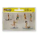 Pack de 6 personnages  en sport nautique NOCH 15849 HO : 1/87ème - 3