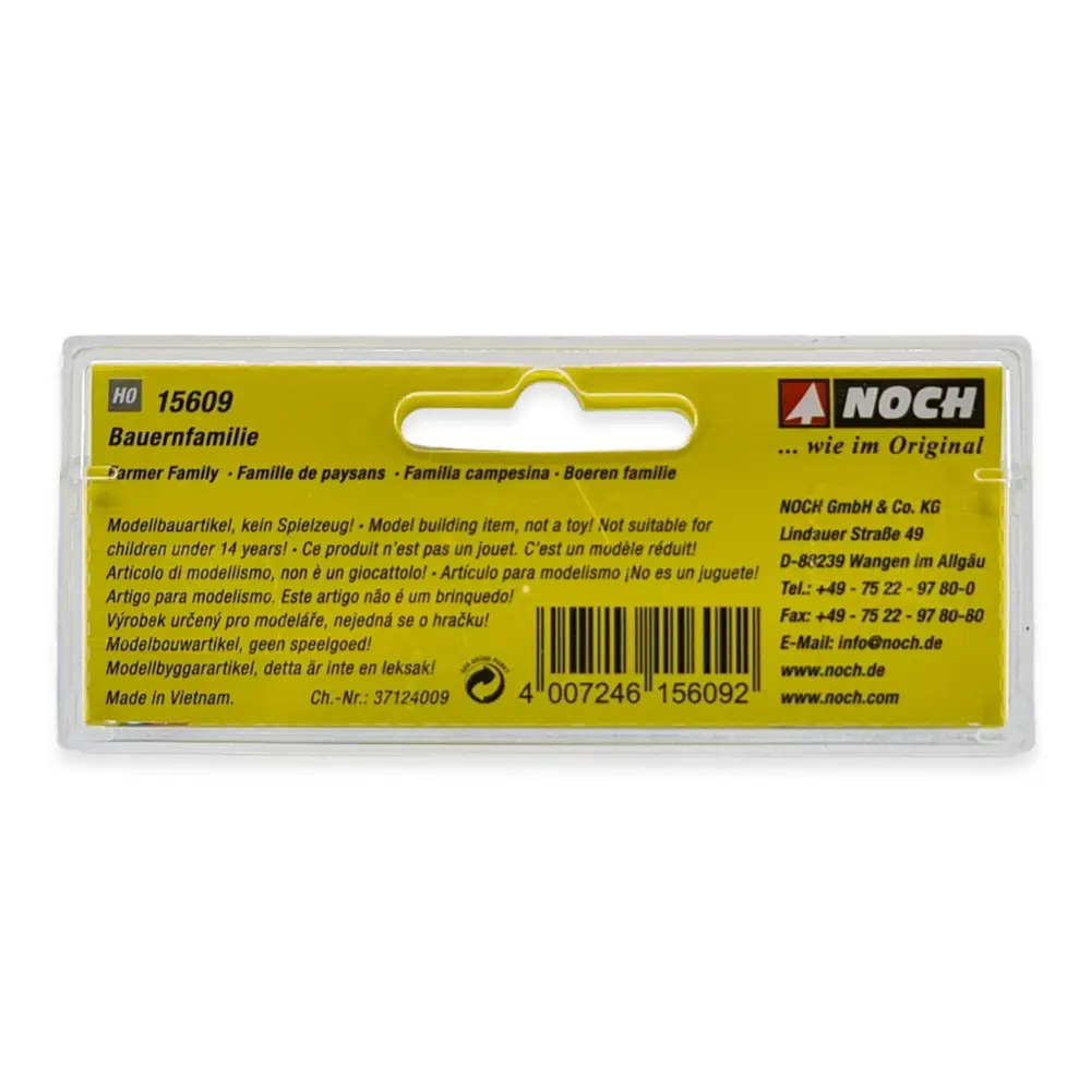 Pack de 5 personnages "Famille paysanne" avec animaux NOCH 15609 - HO : 1/87ème - 4